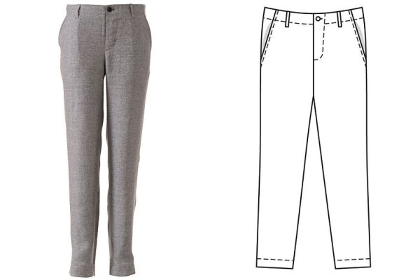 Эскиз классических женских брюк