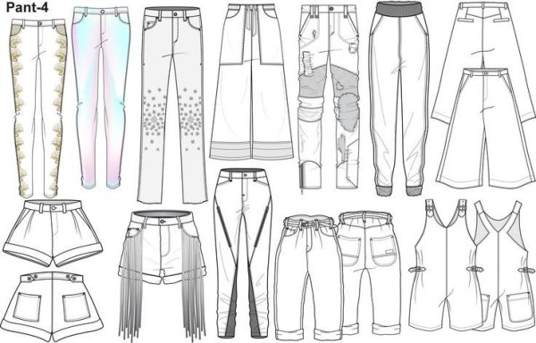 Технический эскиз брюк