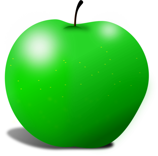 Нарисованное яблоко на белом фоне