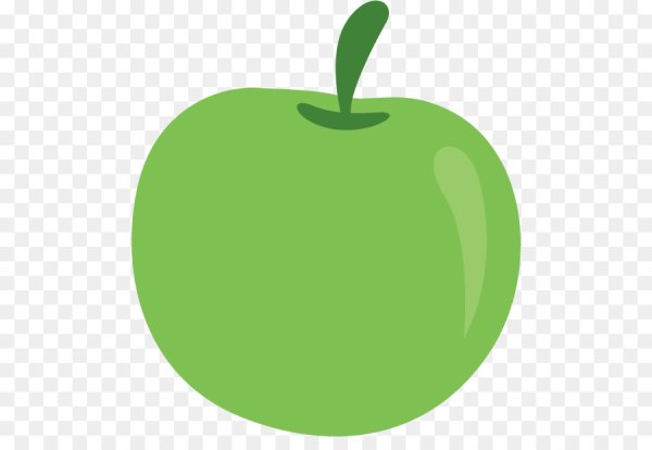 Зеленое яблоко нарисованное