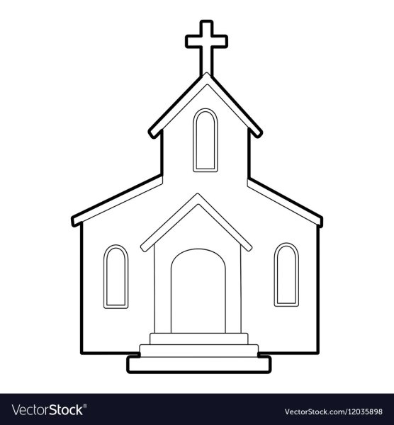 Трафарет церкви для рисования