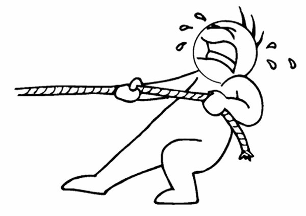 Перетягивание каната раскраска