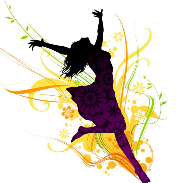 Силуэт цветной