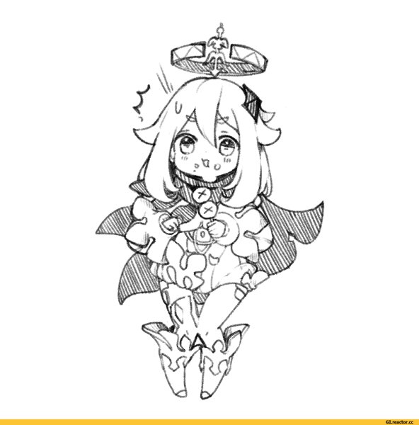 Раскраска Геншин Импакт Паймон