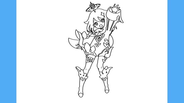 Раскраска Геншин Импакт Паймон