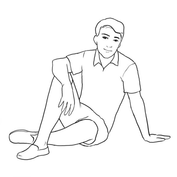 Мужские позы для фотосессии сидя