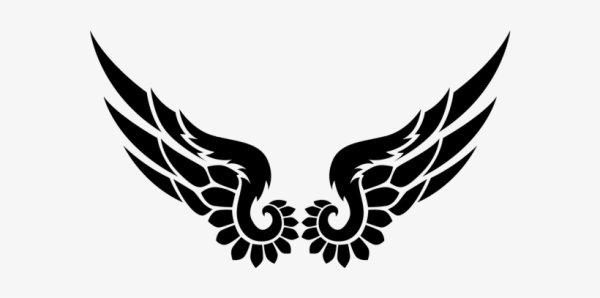 Тату Крылья трафарет