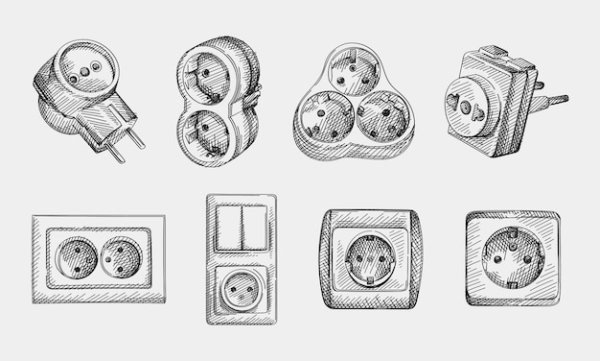 Розетка рисунок электрическая