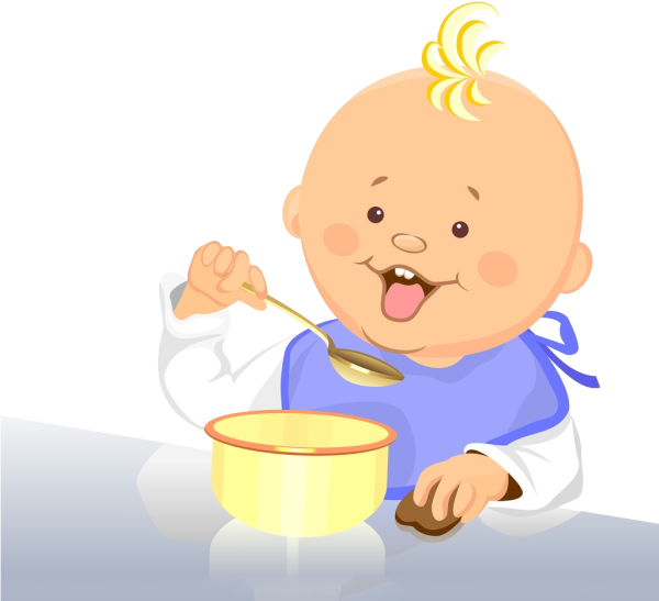 Малыш кушает иллюстрация