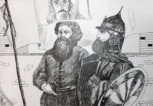 Минин и Пожарский раскраска