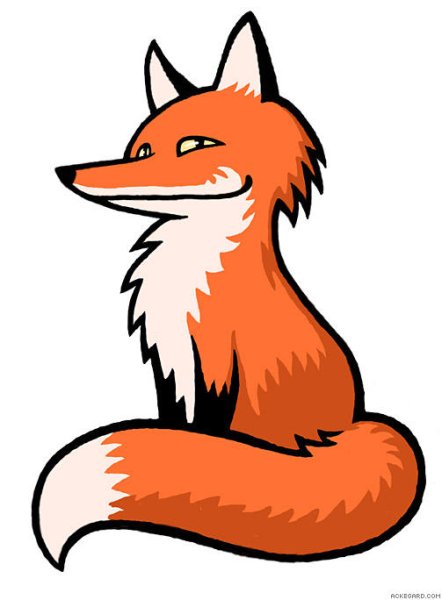 Мультяшная лиса в профиль