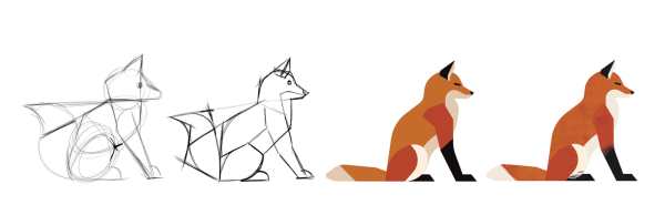 Лисенок набросок