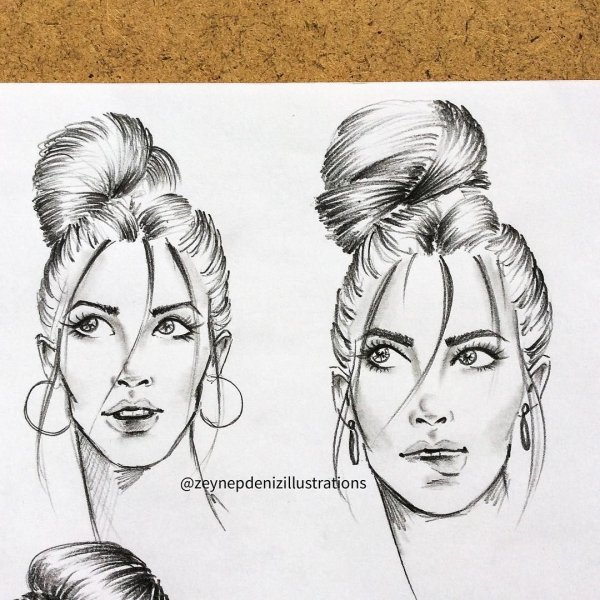 Прическа карандашом пучок