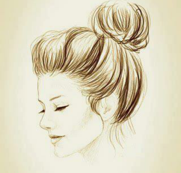 Женские прически карандашом