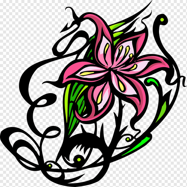 Витраж с цветами