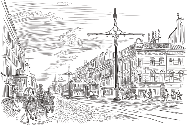 Невский проспект зарисовки