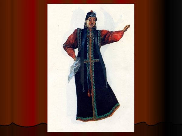 Калмыцкий костюм женский рисунок