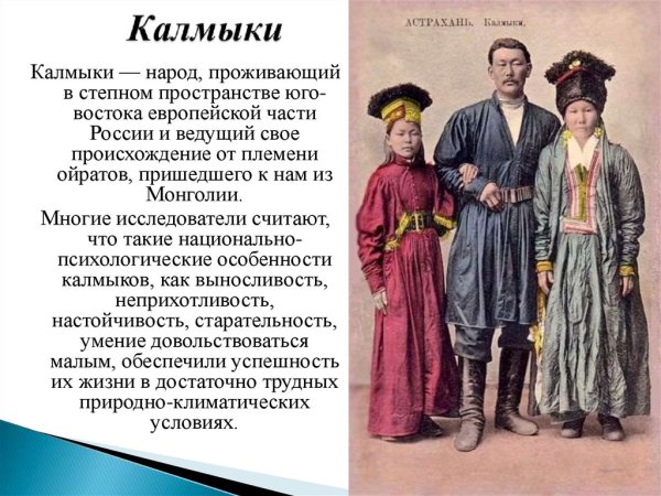 Кратко о народе Калмыков