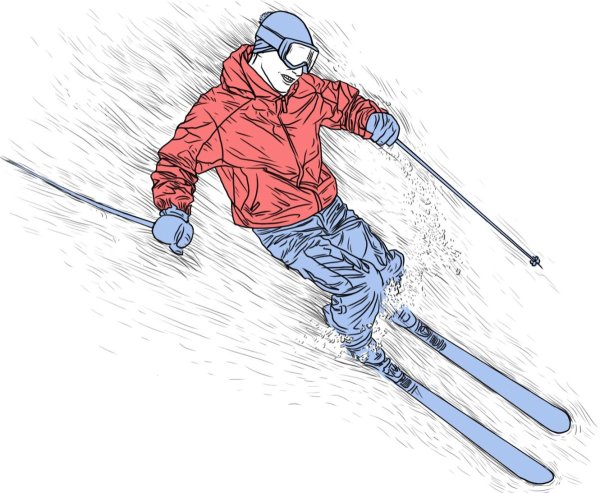 Лыжник зарисовка