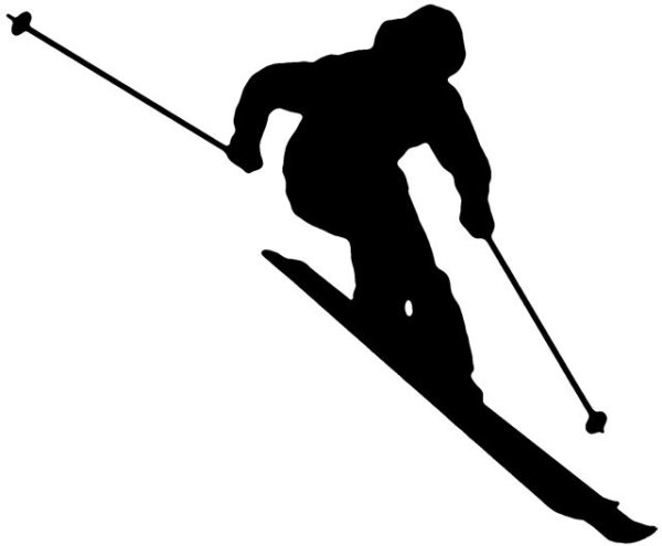 Горные лыжи силуэт