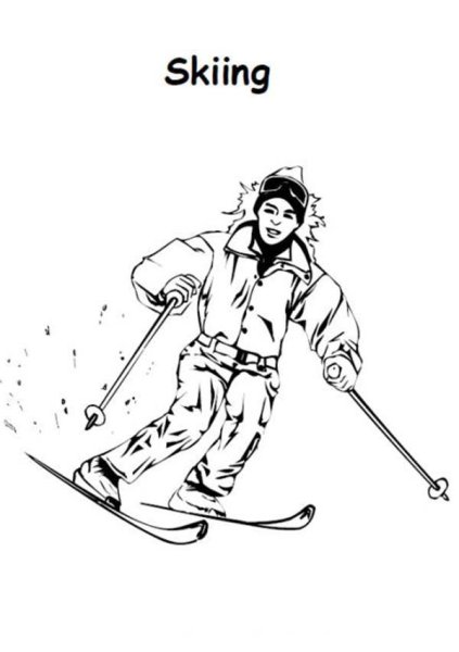 Горные лыжи карандашом