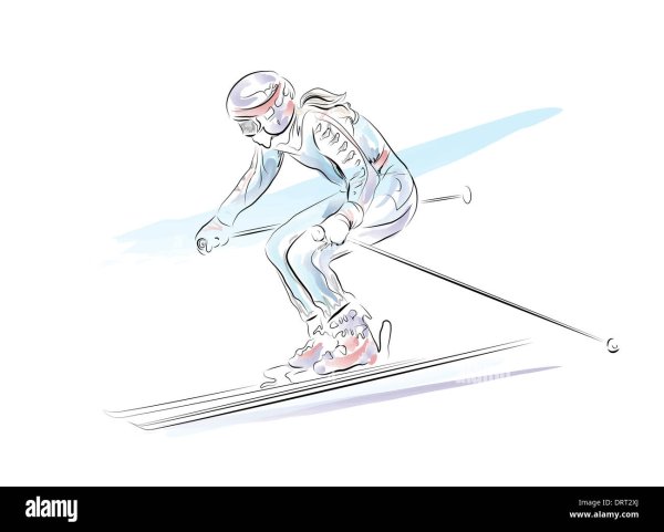 Человек на горных лыжах рисунок