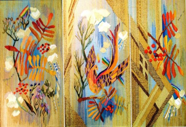 Гобелен ручное Ткачество триптих