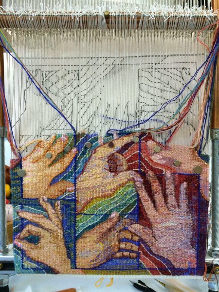 Коврик декоративный гобелен 100х90 см цвет микс