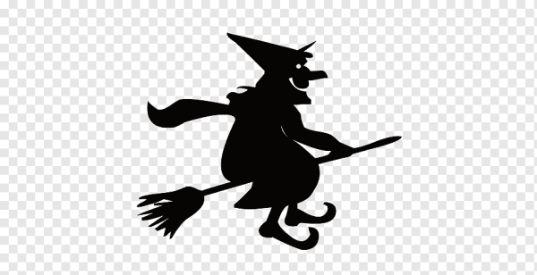 Стикер ведьма на метле