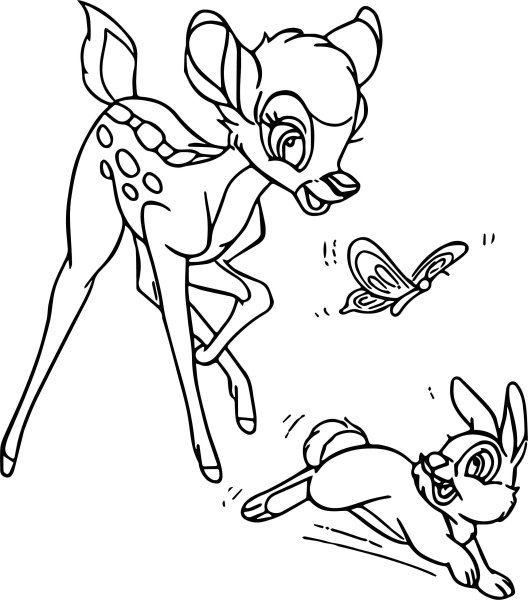 Олененок Бемби для срисовки