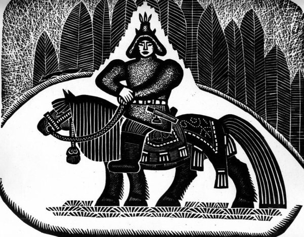 Конь в Якутской живописи