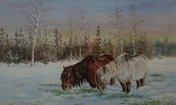 Конь в Якутской живописи