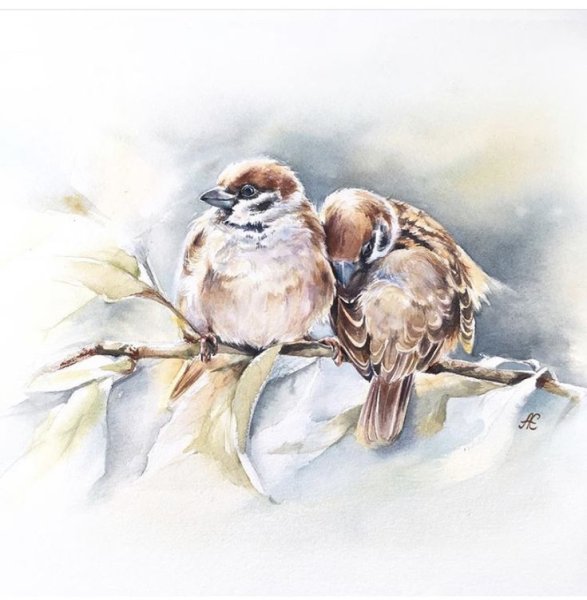 Воробей мультяшный