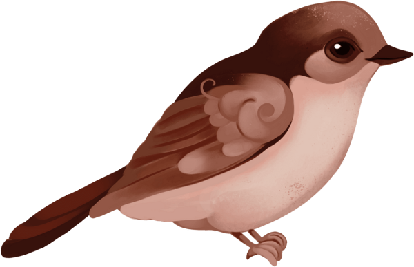 Воробей мультяшный