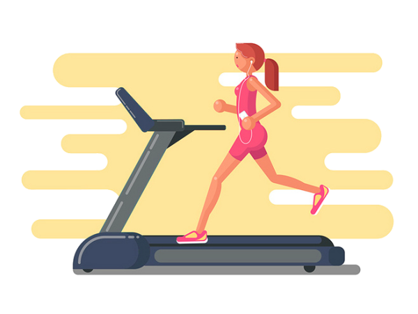 Человечек занимается спортом