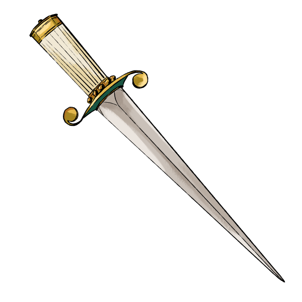 Кинжал на белом фоне