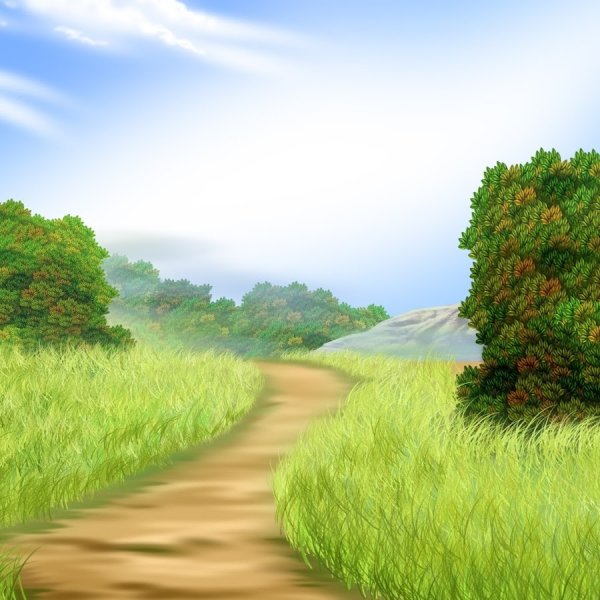 Мультяшные пейзажи с дорогой