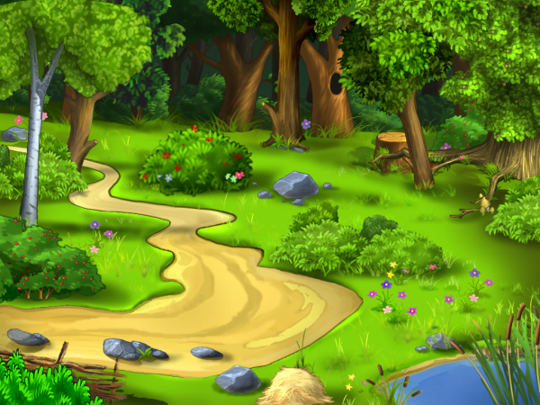 Лес мультяшный