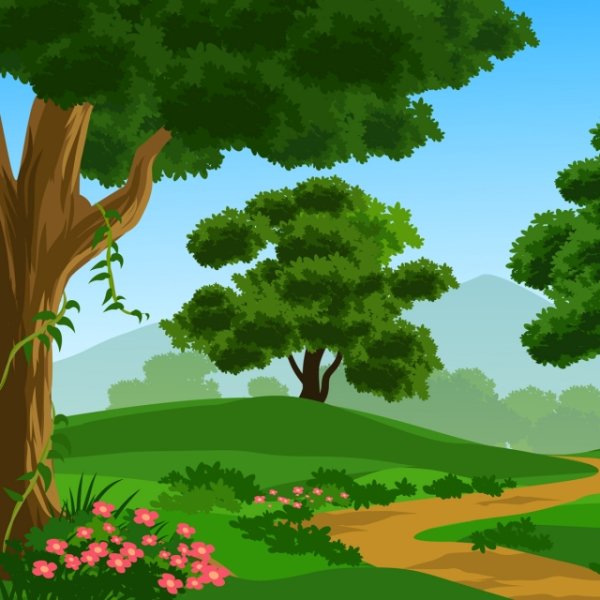 Лесная тропинка мультяшная