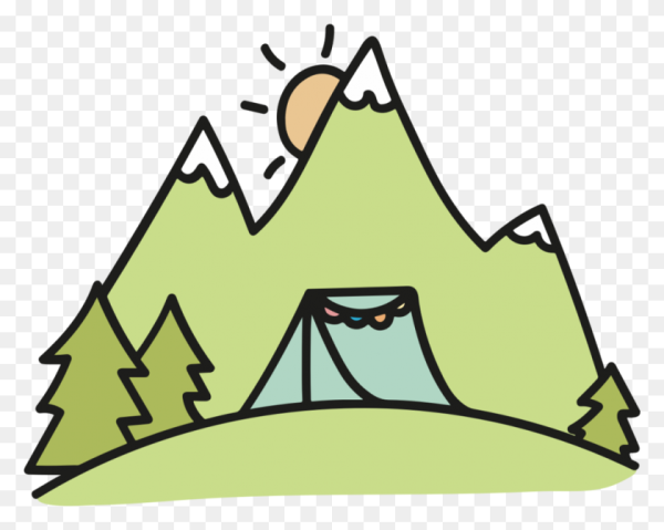 Кемпинг горы вектор
