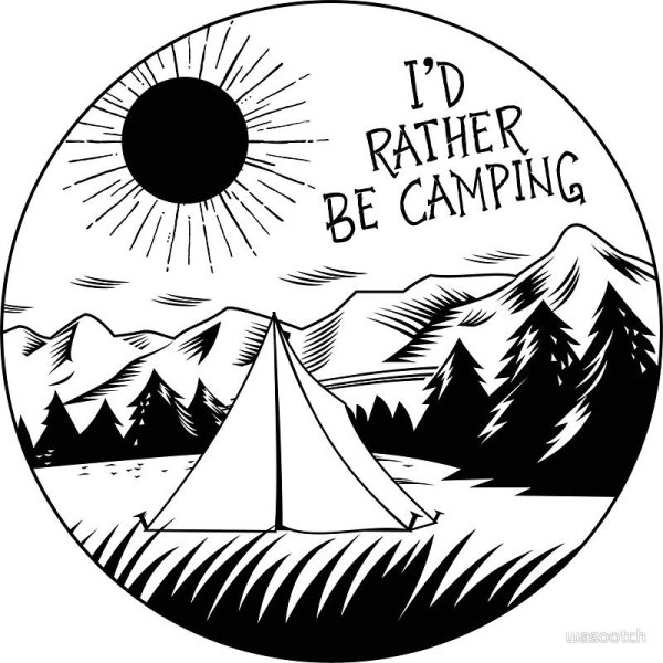 Силуэт горы палатка