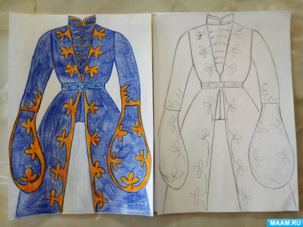 Раскраска азербайджанский национальный костюм