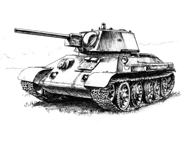 Зарисовка танк т-34