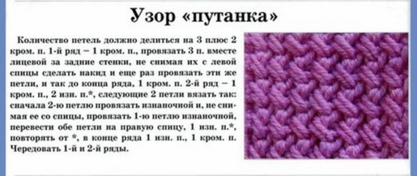 Вязание спицами узоры путанка схемы