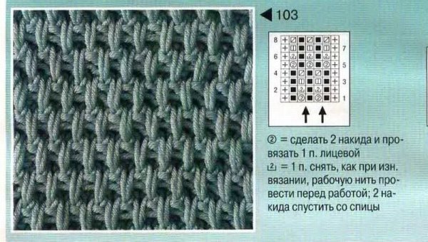 Узор рис спицами