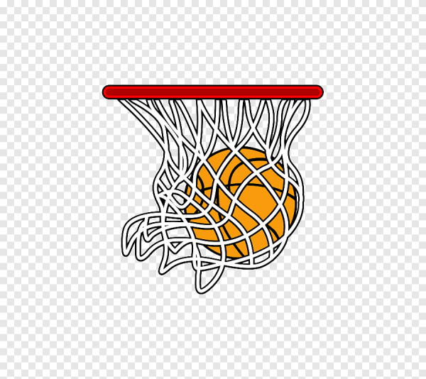 Баскетбольное кольцо с мячом вектор
