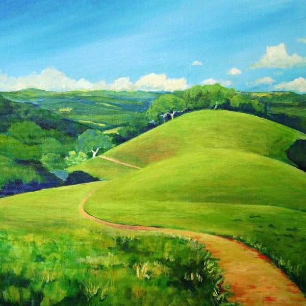 Холмистый пейзаж картина