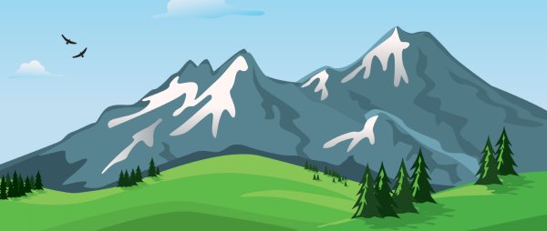 Горы Домбай вектор