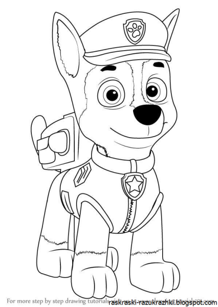 Раскраска Маршал Рокки и гонщик