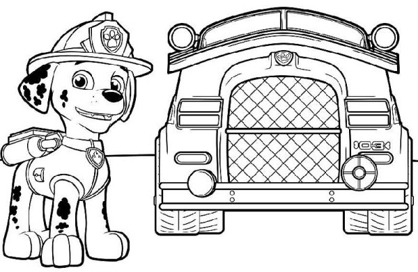 Разукрашка Щенячий патруль